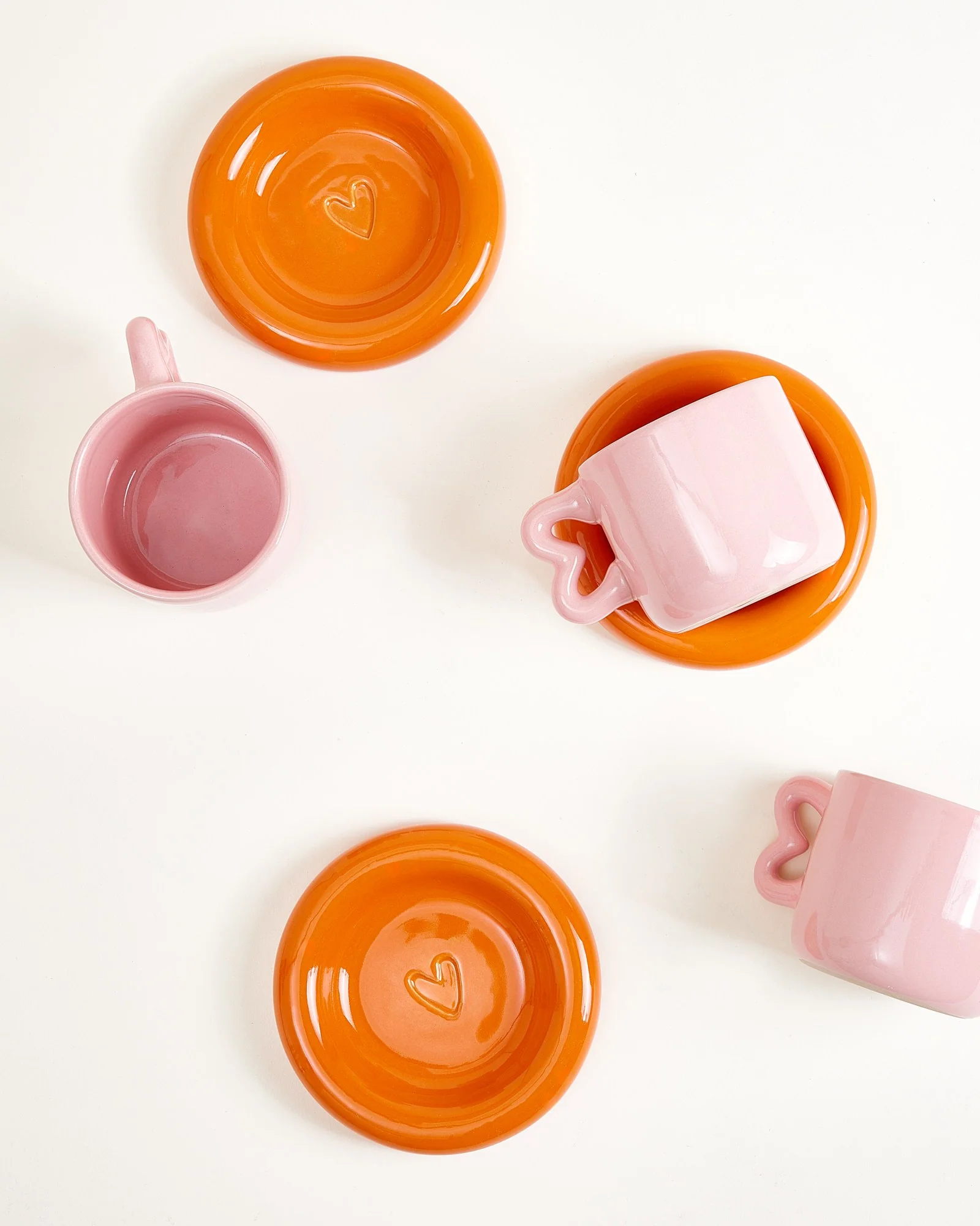 Seia Tasse & Untertasse Herz orange rosa - Image 7